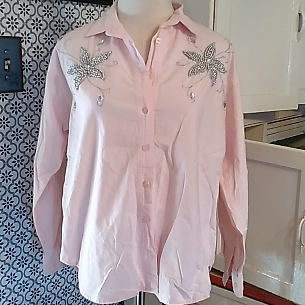 Vintage 1980s Gitano small pink sequins shirt π